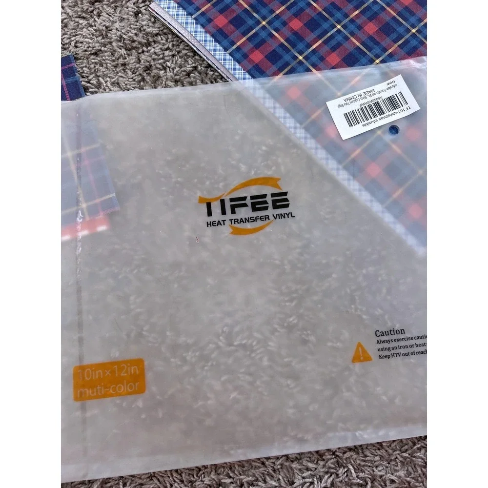 Assorted Plaid Gingham and Metallic HTV Heat Transfer Vinyl Craft‎ Sheets Bundle